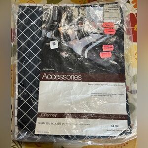 Pillow Sham On‎ The Square 19.5” X 25.5”Vintage Charcoal White 64394 NOS NEW
